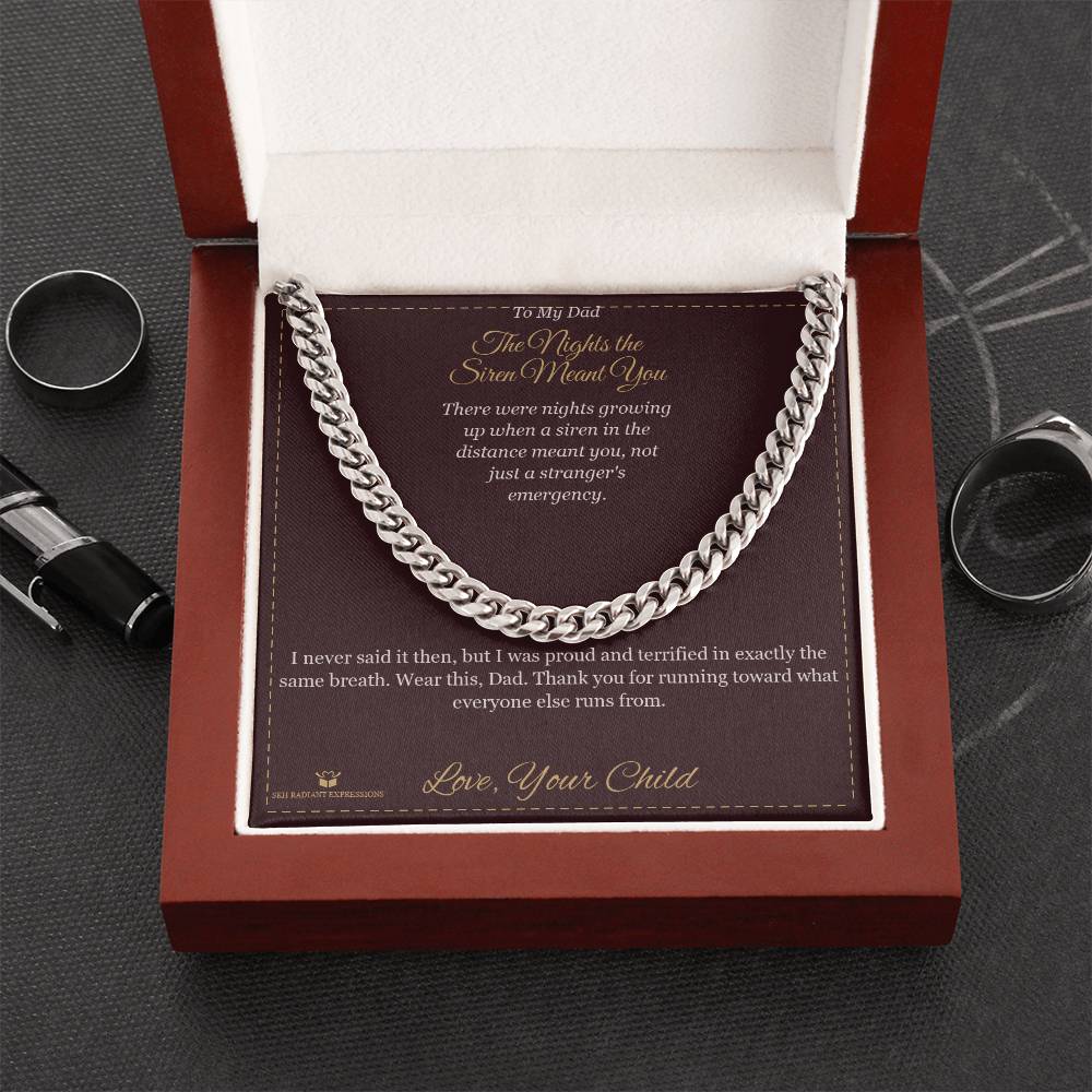 Cuban Link Chain engraved with your own words for dad