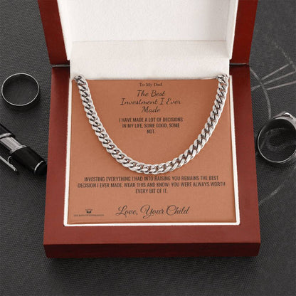 Cuban Link Chain engraved with your own words for dad