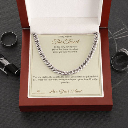 Cuban Link Chain engraved with your own words for nephew