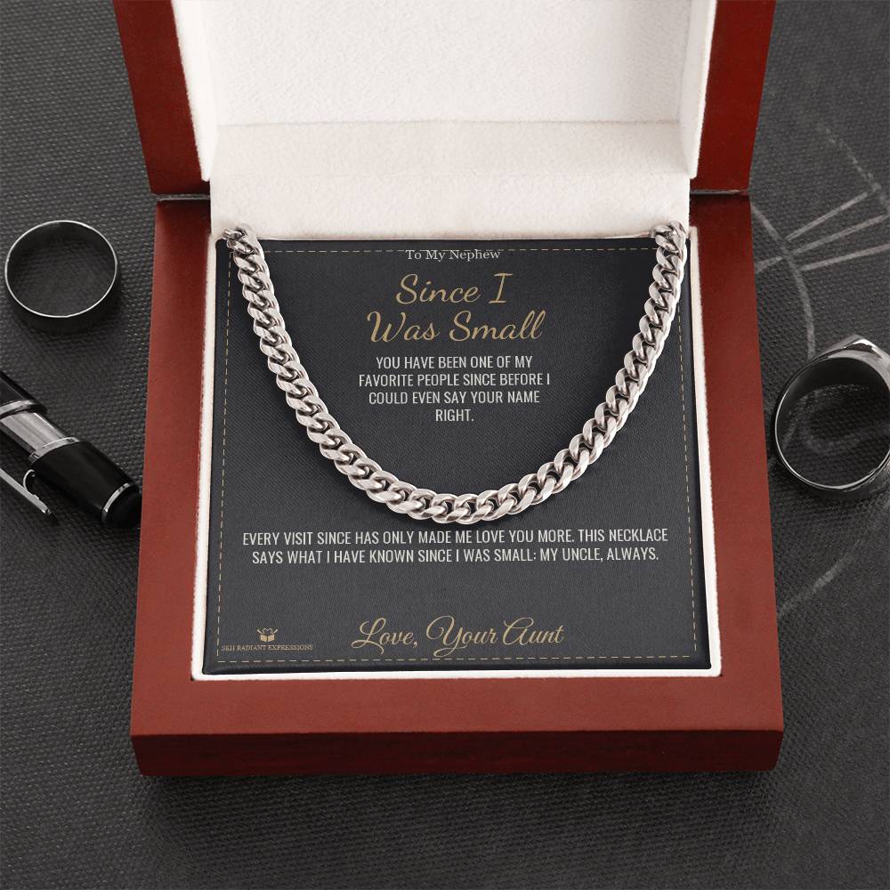 Cuban Link Chain engraved with your own words for nephew