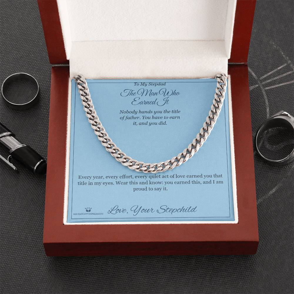 Cuban Link Chain engraved with your own words for brother