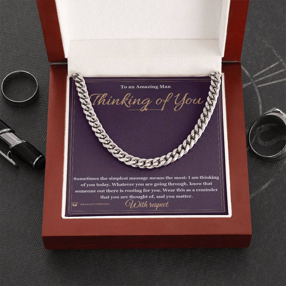 Thinking of You - Cuban Link Chain for Him - personalized keepsake gift from SKH Radiant Expressions