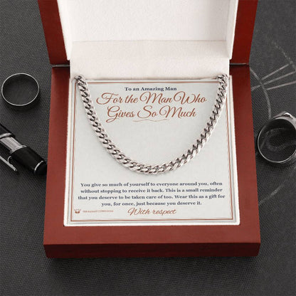 Cuban Link Chain engraved with your own words for brother