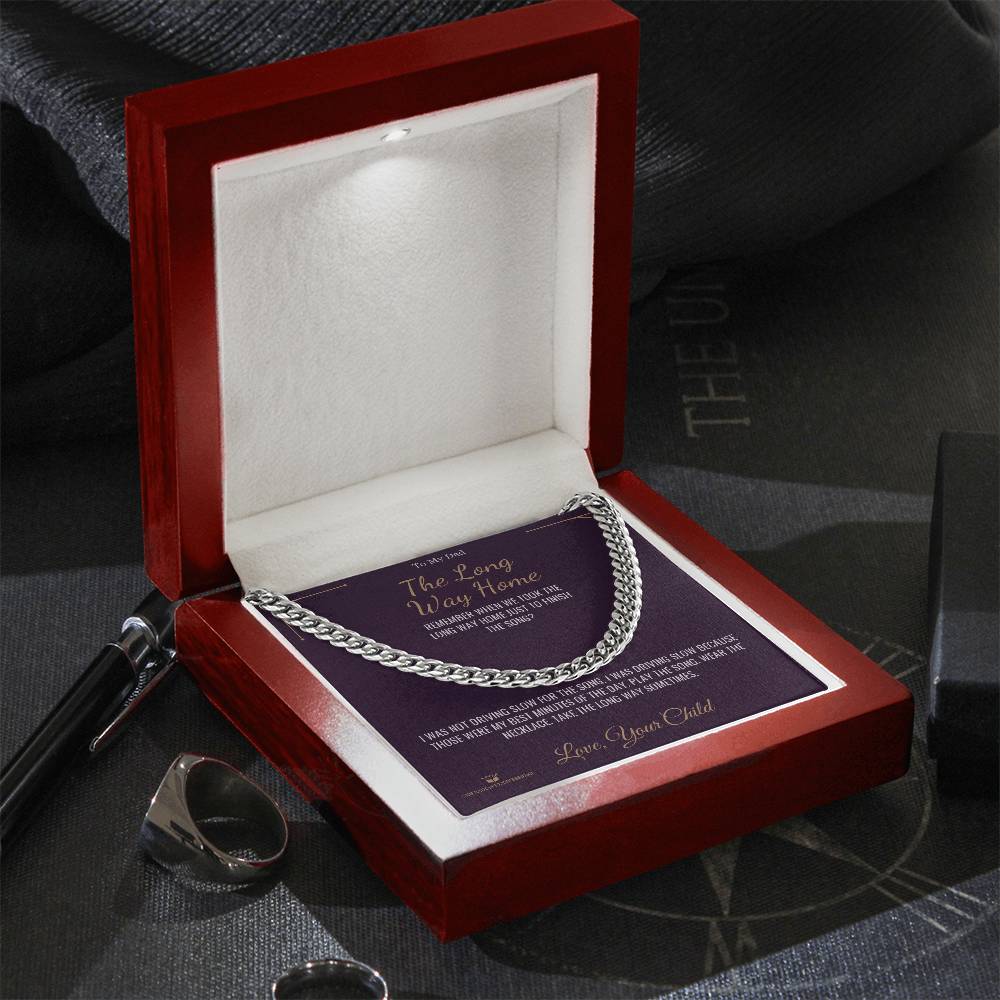 Cuban Link Chain engraved with your own words for dad