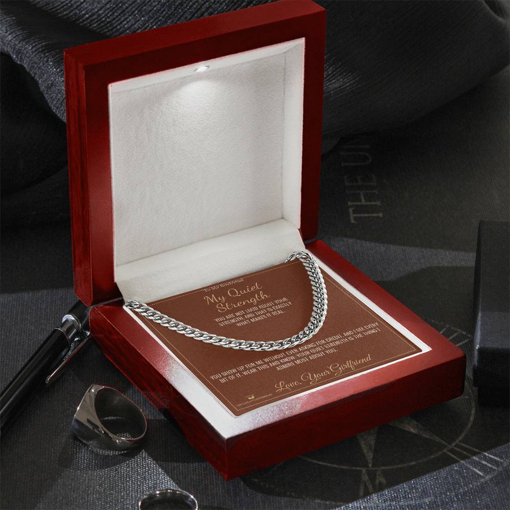 Cuban Link Chain engraved with your own words for brother