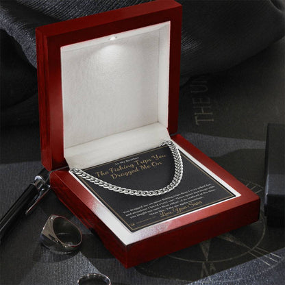 Cuban Link Chain engraved with your own words for brother
