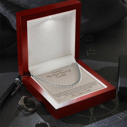 Cuban Link Chain engraved with your own words for brother