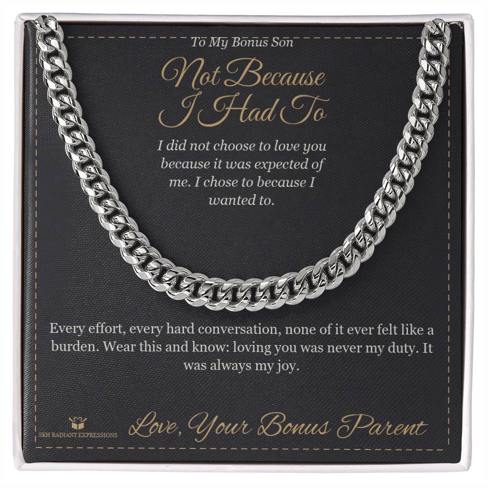 Personalized Cuban Link Chain for stepson
