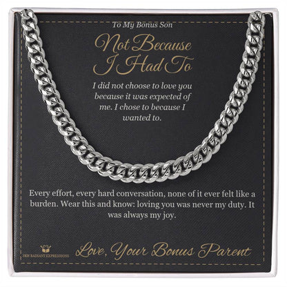 Personalized Cuban Link Chain for stepson