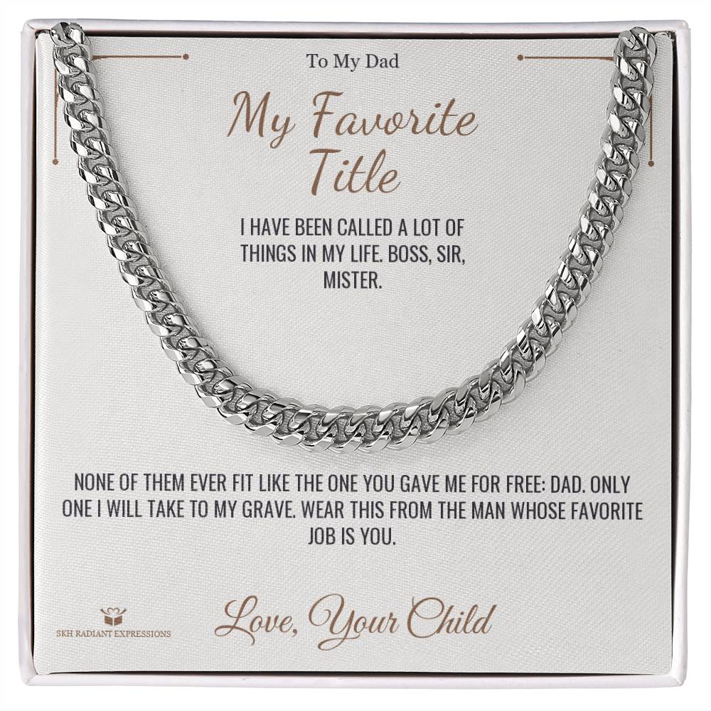 Personalized Cuban Link Chain for dad