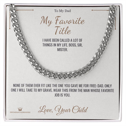 Personalized Cuban Link Chain for dad