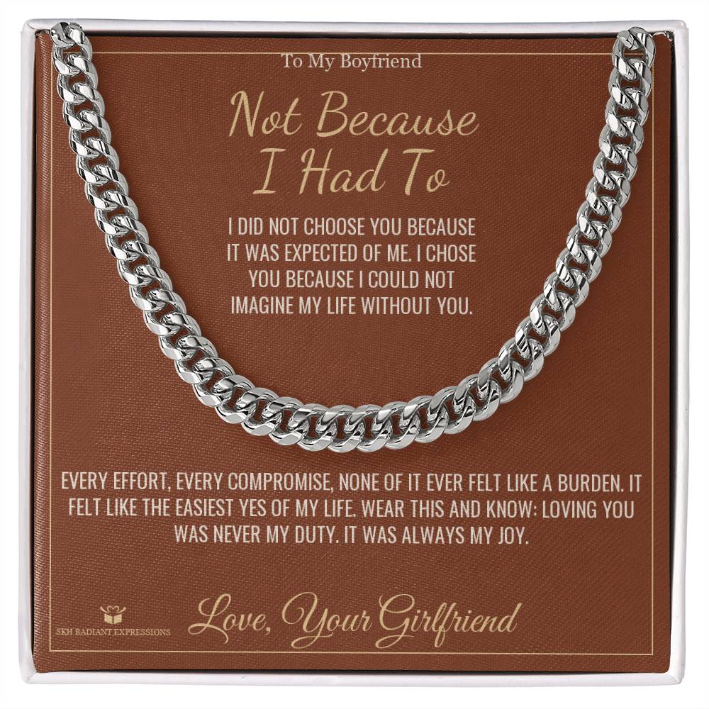 Personalized Cuban Link Chain for brother