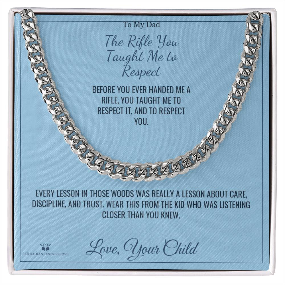 Engraved Cuban Link Chain with message for brother