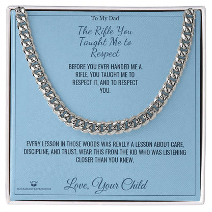 Engraved Cuban Link Chain with message for brother
