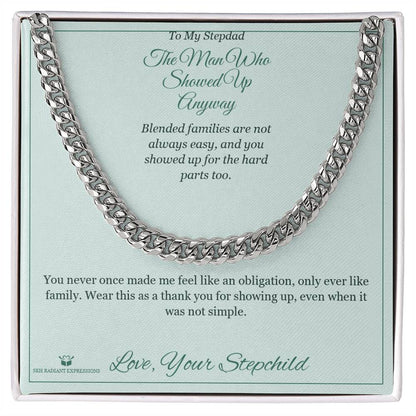 Cuban Link Chain with personalized message card for brother