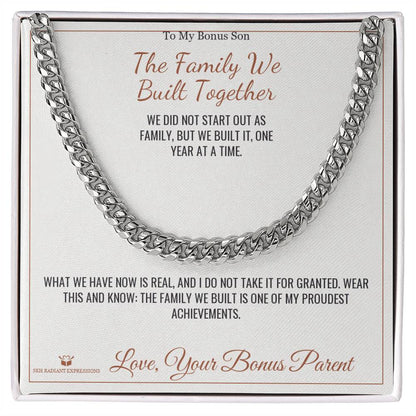 Cuban Link Chain with personalized message card for brother