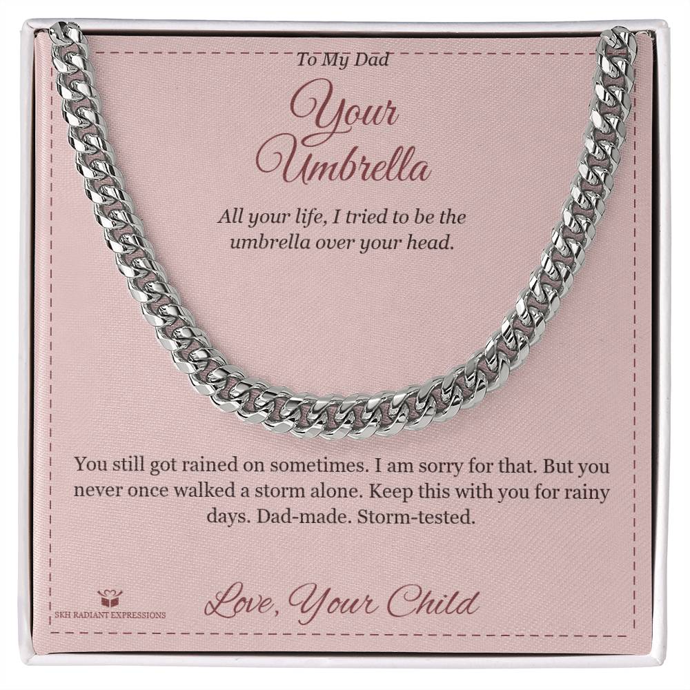 Engraved Cuban Link Chain with message for brother