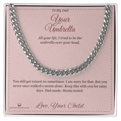 Engraved Cuban Link Chain with message for brother