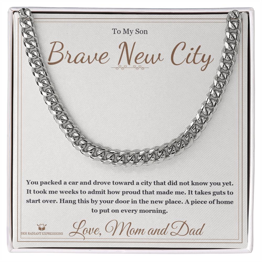 Brave New City - Cuban Link Chain for Son - personalized keepsake gift from SKH Radiant Expressions