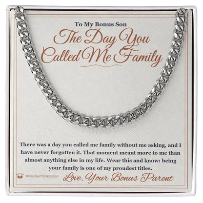 Cuban Link Chain with personalized message card for brother