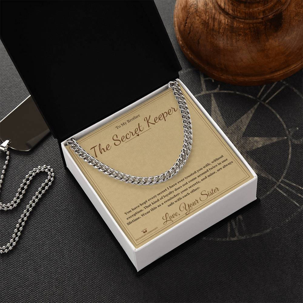 The Secret Keeper - Cuban Link Chain for Brother - personalized keepsake gift from SKH Radiant Expressions