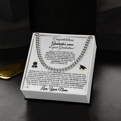 Engraved Congratulations on Your Graduation with message for him