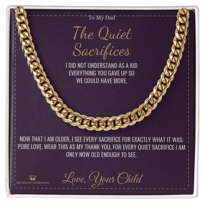 Custom name-personalized Cuban Link Chain gift for dad