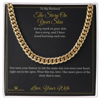 Cuban Link Chain engraved with your own words for husband
