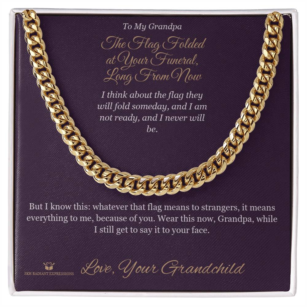 Custom name-personalized Cuban Link Chain gift for grandfather