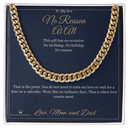 Cuban Link Chain engraved with your own words for son