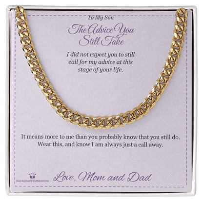 Cuban Link Chain gift for son from Dad