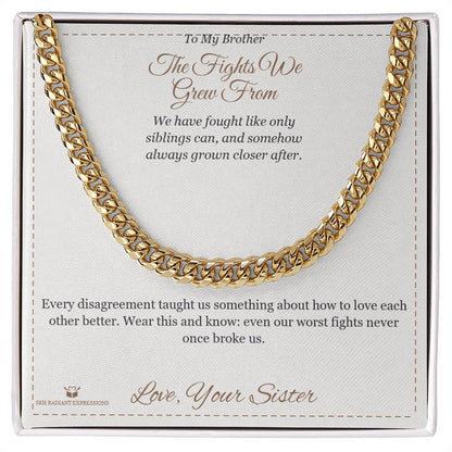 Cuban Link Chain gift for brother from Sister