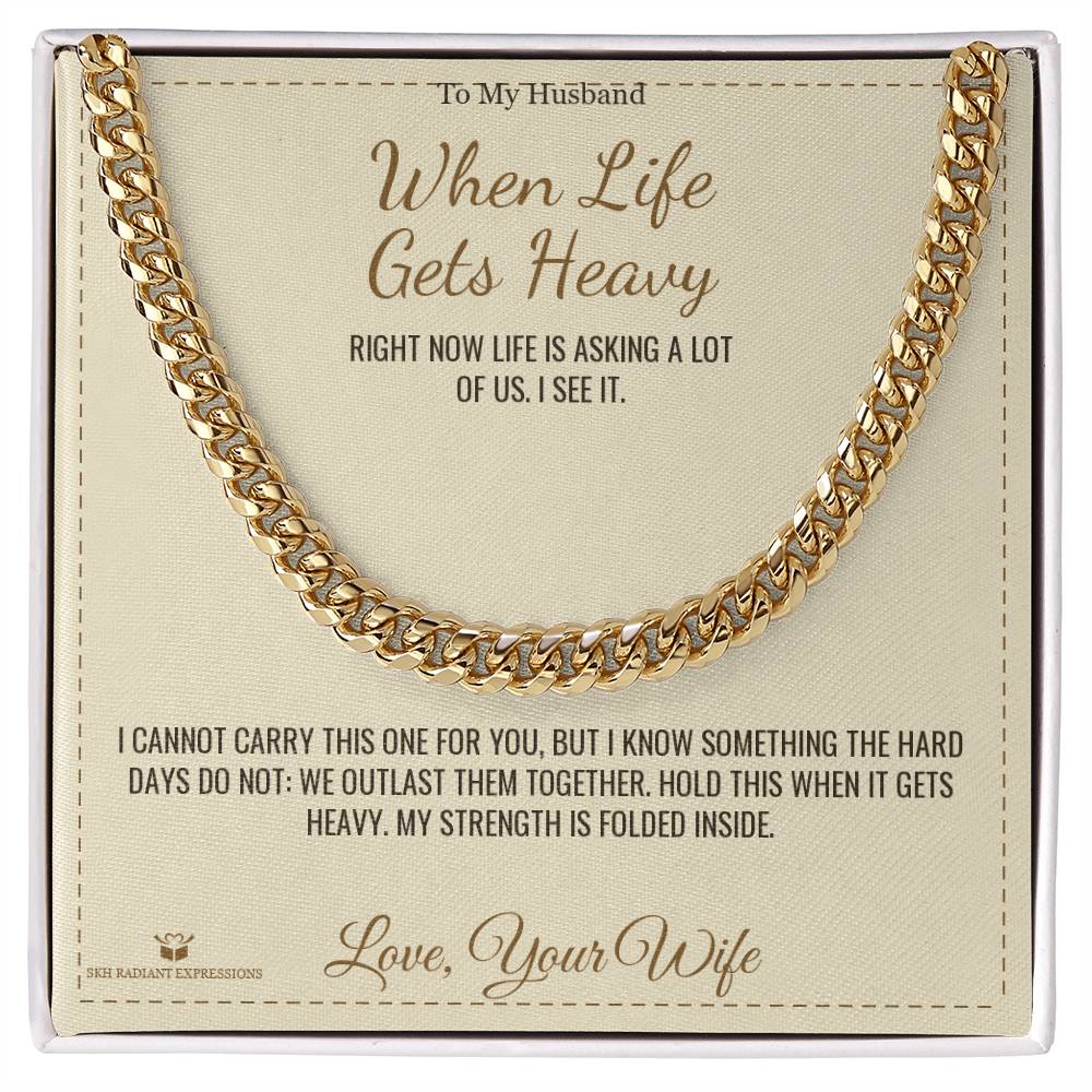 Cuban Link Chain engraved with your own words for husband