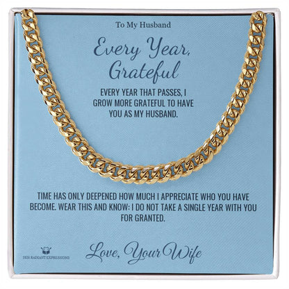 Cuban Link Chain engraved with your own words for husband