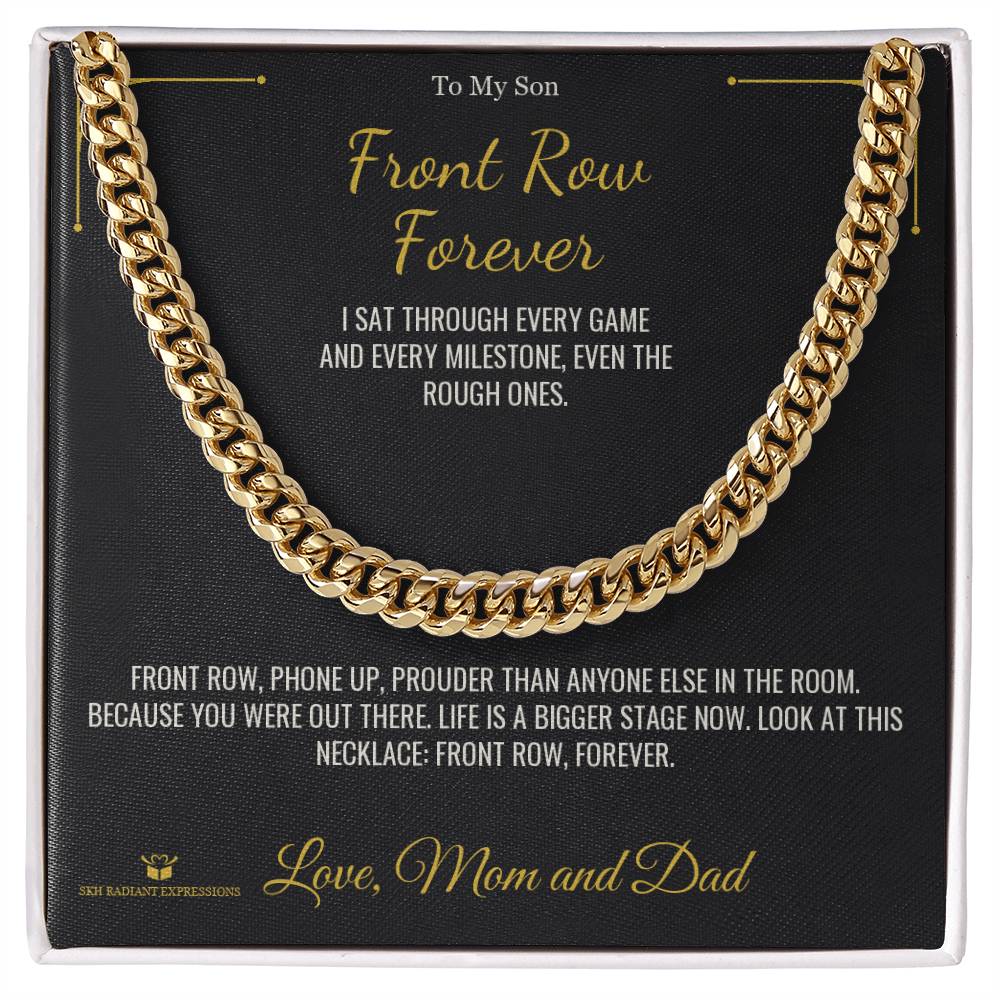 Cuban Link Chain engraved with your own words for son
