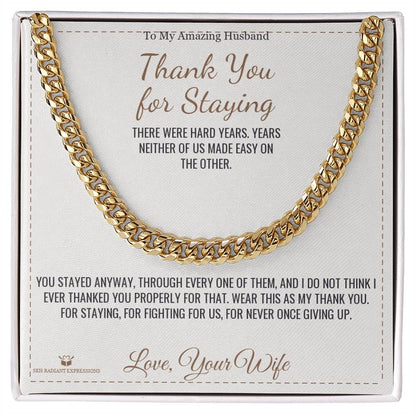 Cuban Link Chain engraved with your own words for husband