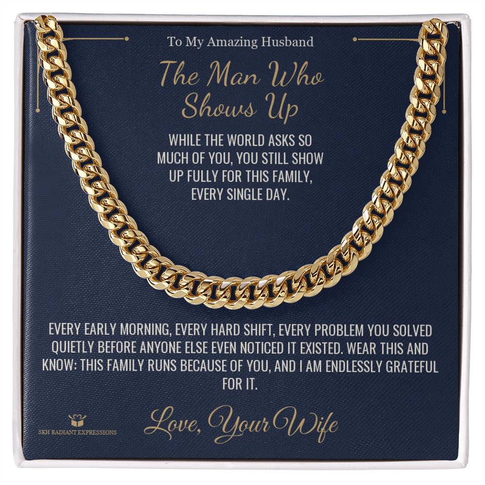 Cuban Link Chain engraved with your own words for husband