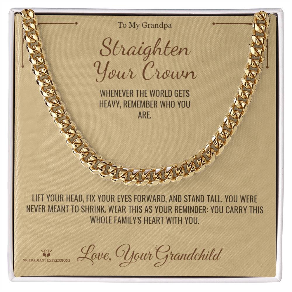 Custom name-personalized Cuban Link Chain gift for grandfather