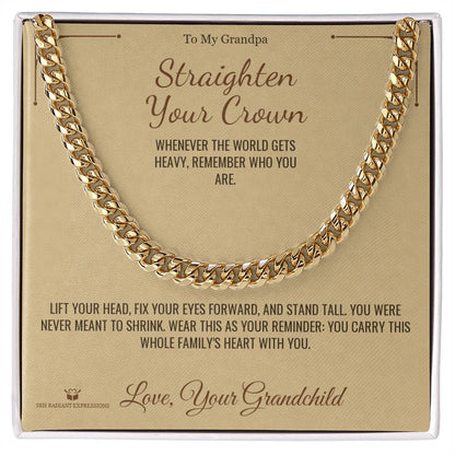 Custom name-personalized Cuban Link Chain gift for grandfather