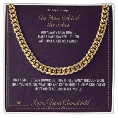 Engraved Cuban Link Chain with message for grandfather