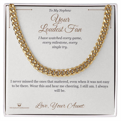 Engraved Cuban Link Chain with message for nephew