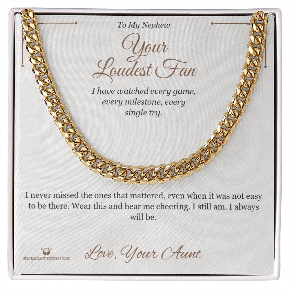 Custom name-personalized Cuban Link Chain gift for nephew