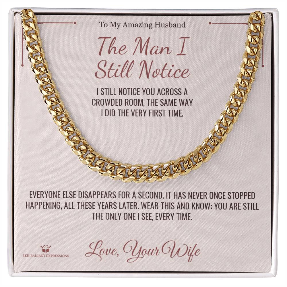 Cuban Link Chain engraved with your own words for husband