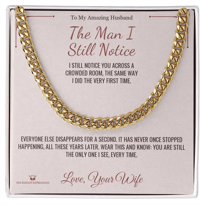Cuban Link Chain engraved with your own words for husband
