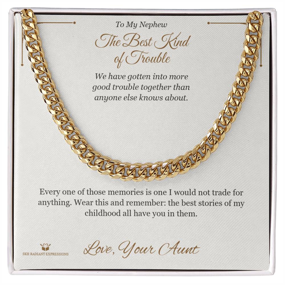 Custom name-personalized Cuban Link Chain gift for nephew