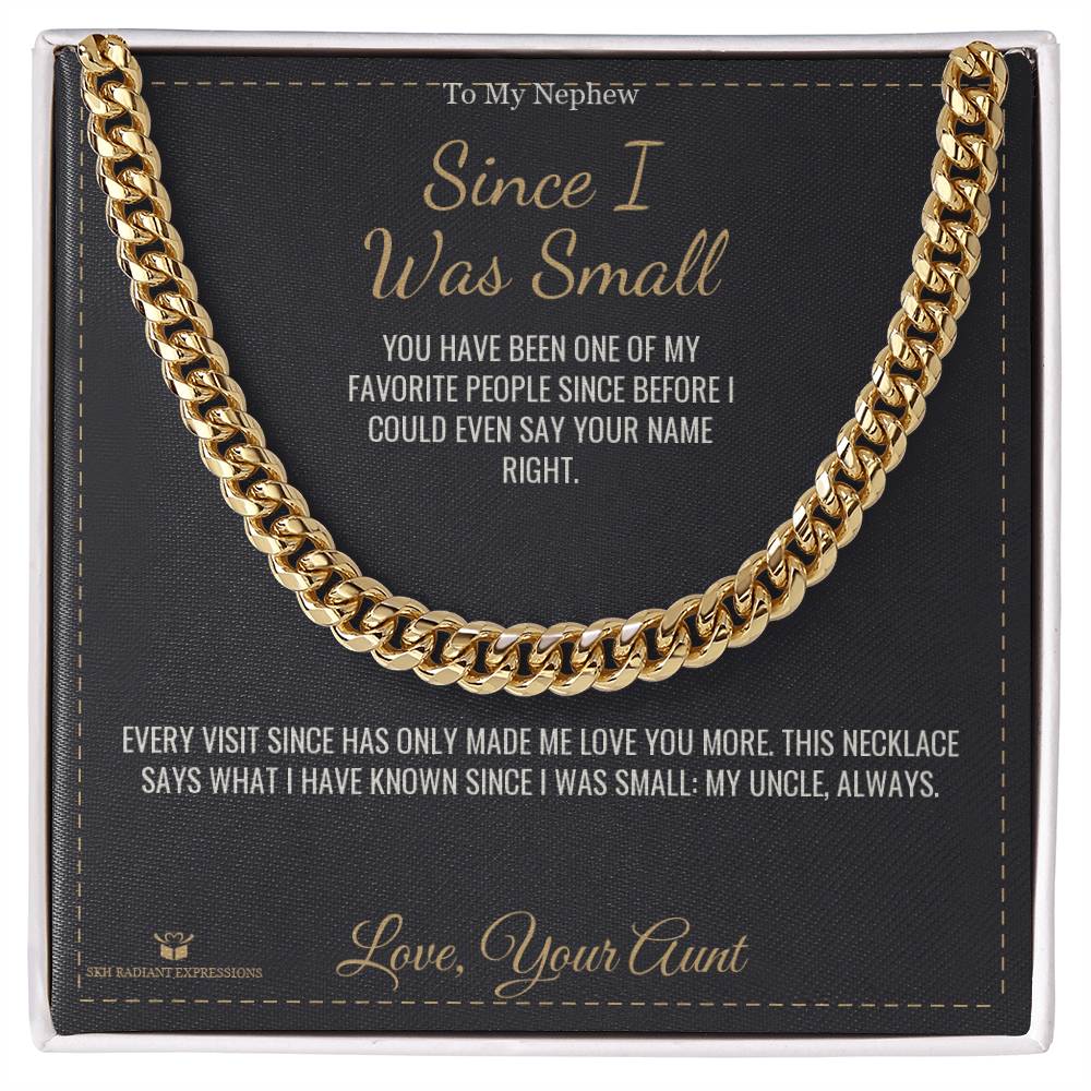 Custom name-personalized Cuban Link Chain gift for nephew