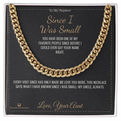 Custom name-personalized Cuban Link Chain gift for nephew