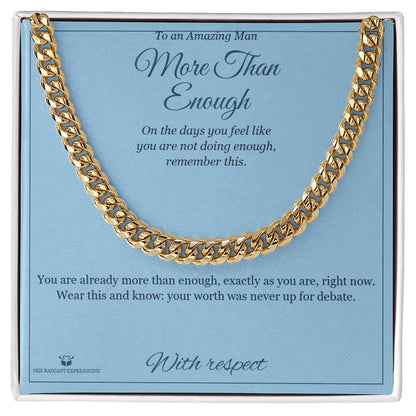 Engraved Cuban Link Chain with message for brother