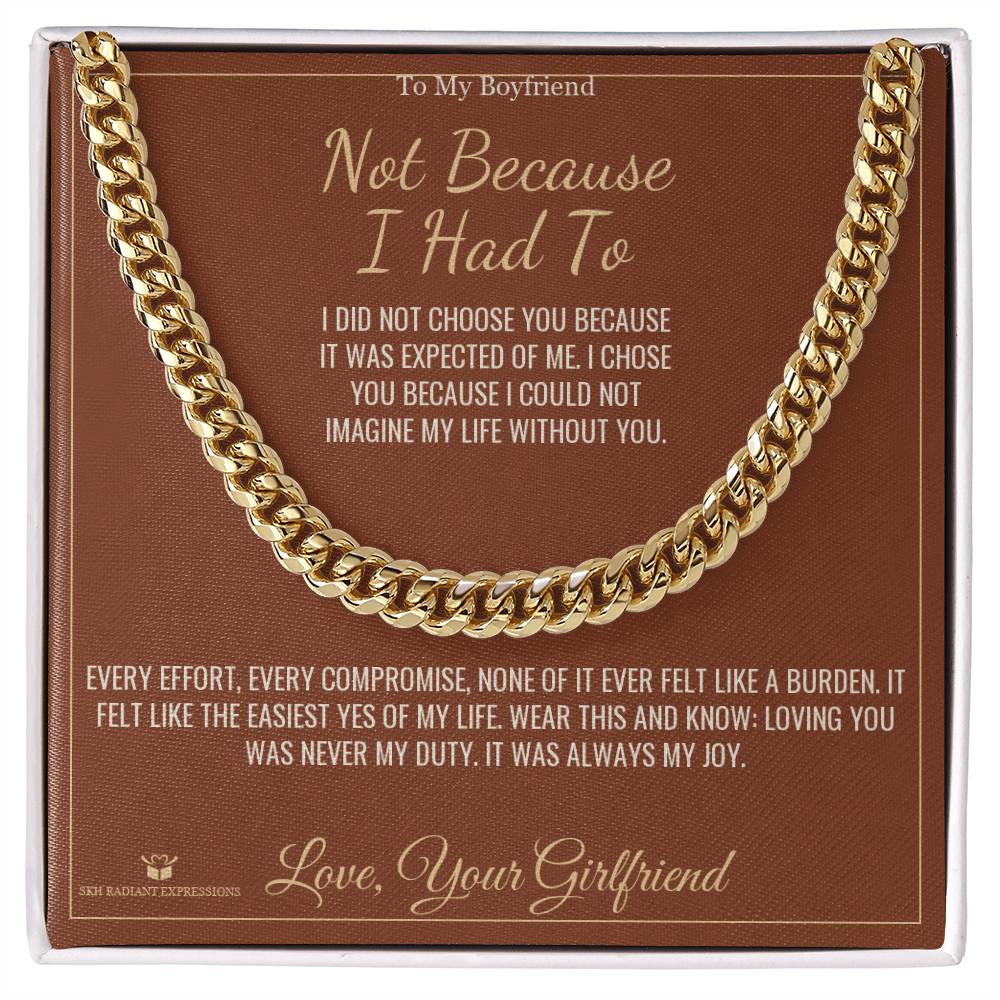 Custom name-personalized Cuban Link Chain gift for brother