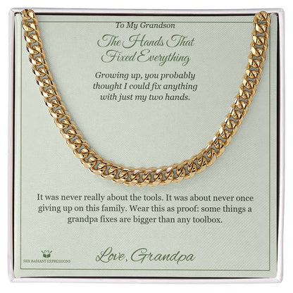 Cuban Link Chain engraved with your own words for brother